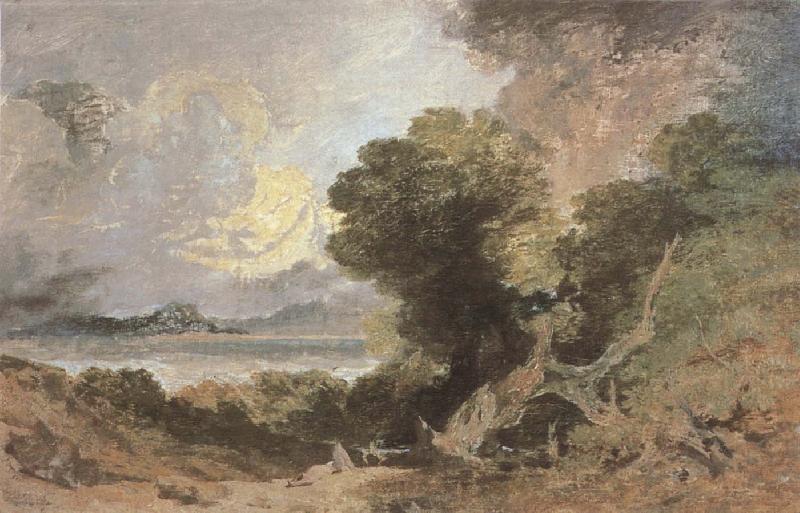 Joseph Mallord William Turner The tree at the edge of lake oil painting picture